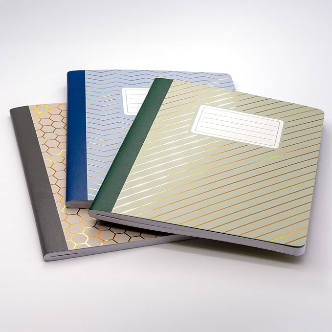 Pukka Pad Haze B5 Composition Books – Pack of 3 Notebooks with 140 Pages, 70 Sheets of College Ruled 80GSM Paper with Margin for School Notes, Office Organisation, or Home Memos – 9.75 x 7.5in