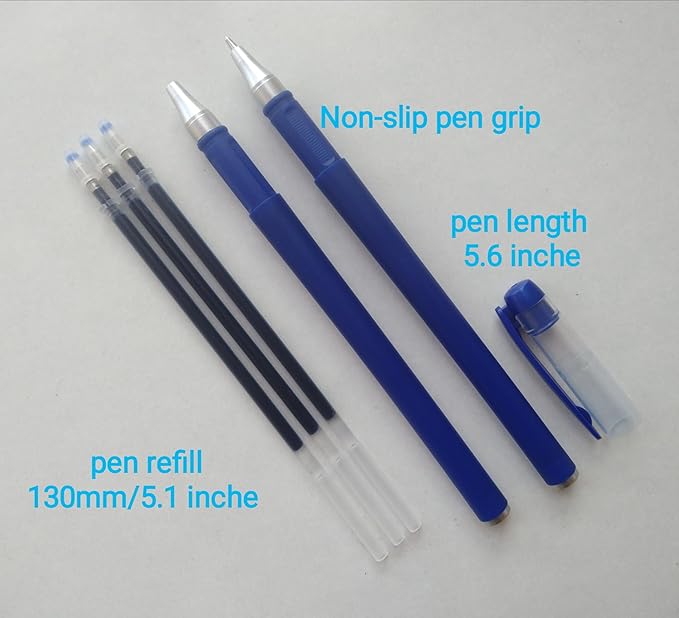 Blue Pens and 0.5mm Pen Refill,Gel Pen Ink Refills Set Kit, 20 Pcs Blue Ink Pen Refills with 3 Gel Pens. (Pen & Refill)
