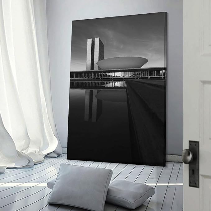 Poster, Canvas Painting, Office Decoration, Architectural Art Frame-style-2 12x18inch(30x45cm)