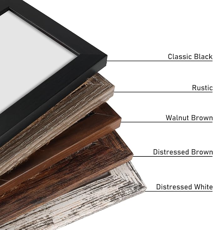 Lavezee 5x7 Picture Frames Collage Walnut Brown, 3 Opening 5 x 7 Hanging Picture Frames Vertical for 5 by 7 Inch Photos for Wall Decor