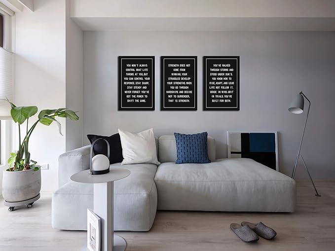 Inspirational Canvas Wall Art 3 Pieces Motivational Office Wall Decor Inspiring Poster Painting Artwork Living Room Bedroom Decor Prints Pictures Wall Decor Framed Ready to Hang[48''Wx 24''H]