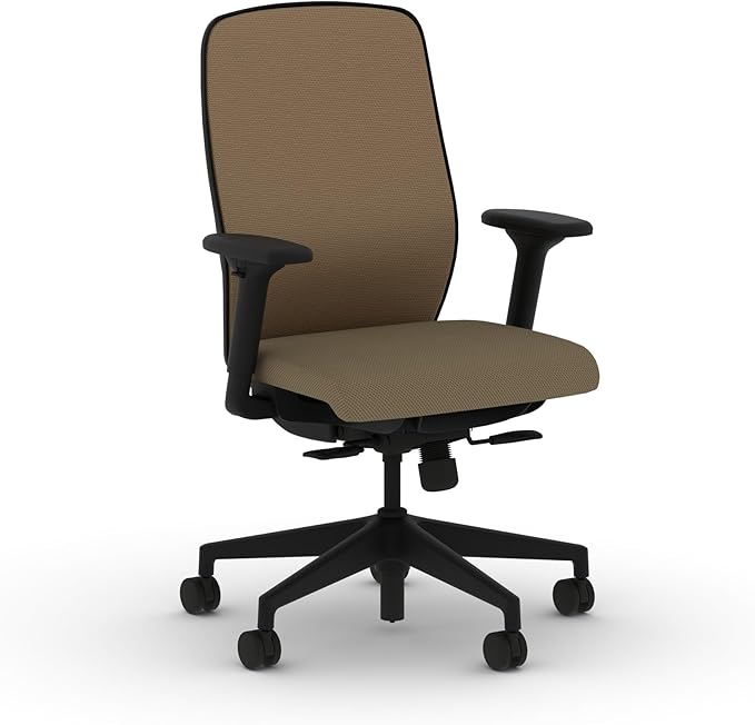 HON Nucleus Task Chair, Spectrum Mesh, Standard Synchro-Tilt Control, Office Chair with Lumbar Support, Height and Width Adjustable Arms, Black Frame, Quicksand