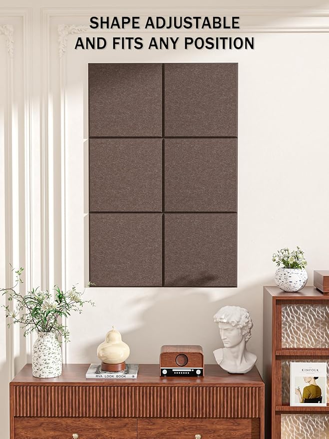 Hsurbtra Large Cork Board for Wall 36 x 24 Inch, 6 Pack Felt Bulletin Notice Board with Pushpins for Office Home School Farmhouse Wall Decor, Brown