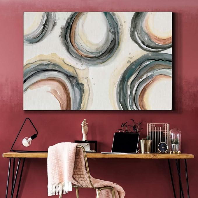 Landscape Wall Art Premium Gallery Wrapped Canvas Abstract Ocean Forest Modern Artwork Decoration for Living Room Kitchen Bathroom Office, Ready to Hang