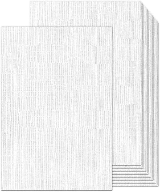 11x17 Linen Cardstock, Goefun 80 lb White Textured Cardstock Linen Paper for Printing，Invitations, Menus, Posters, Arts & Crafts and Business Cards, 100 Sheets