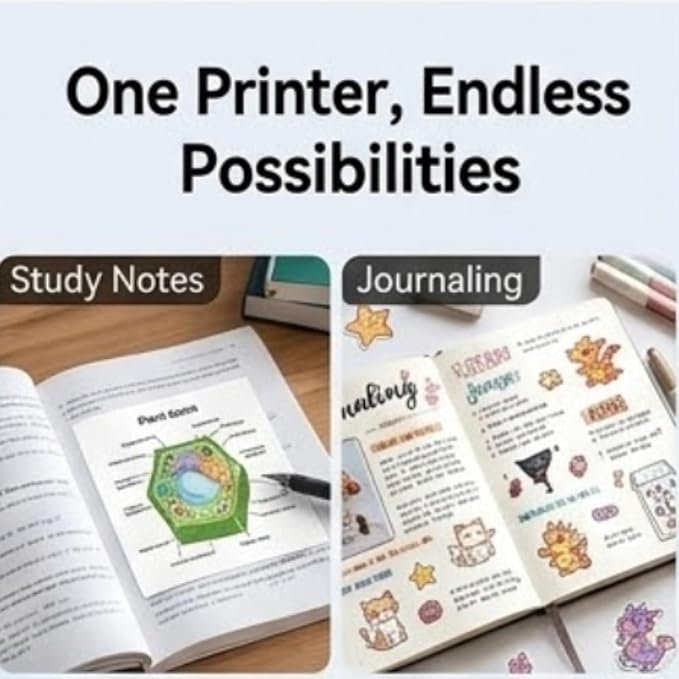 Sticker Box Printer - AI Sticker Printer with Voice Control & Screen, Portable Mini Thermal Printer Inkless Sticker Maker Machine for DIY Journaling Study Notes for Home, Office Study DIY