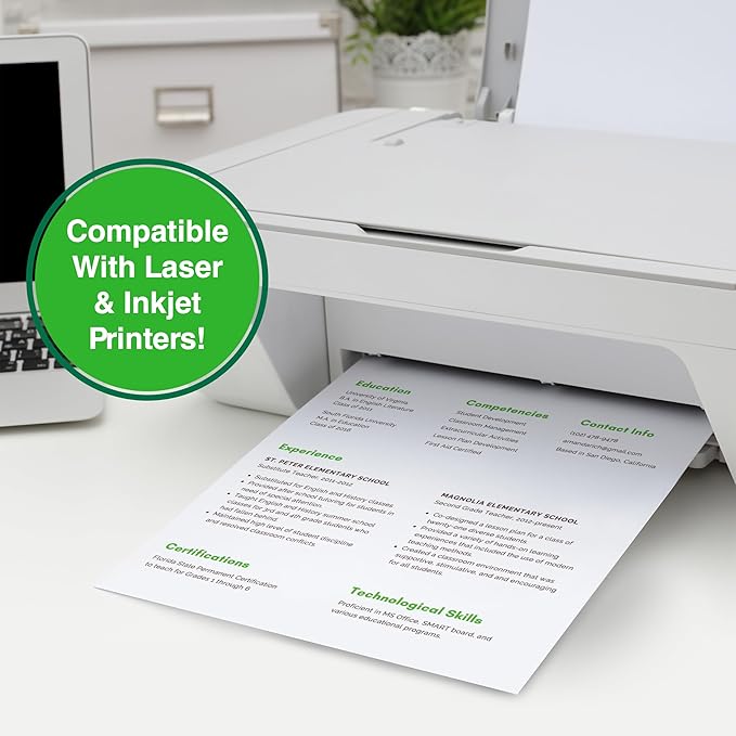 PrintWorks 100% Recycled Printer Paper 8.5" x 11" White - 20 lb Copy & Multipurpose Computer Paper - 1 Pack, 400 Sheets - Made in the USA - 92 Bright - Printer & Copier Compatible (00018)