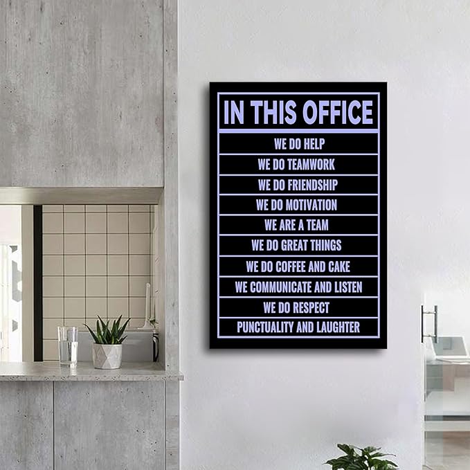 In This Office Inspirational Poster Wall Art Motivational Entrepreneur Quotes Printed on Canvas Home Decor Picture Painting Artwork for Living Room Workplace Stretched and Framed [24''Wx36''H]