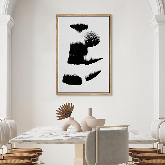SIGNWIN Framed Canvas Wall Art Abstract Color Block Canvas Prints Home Artwork Decoration for Living Room,Bedroom - 24x36 inches
