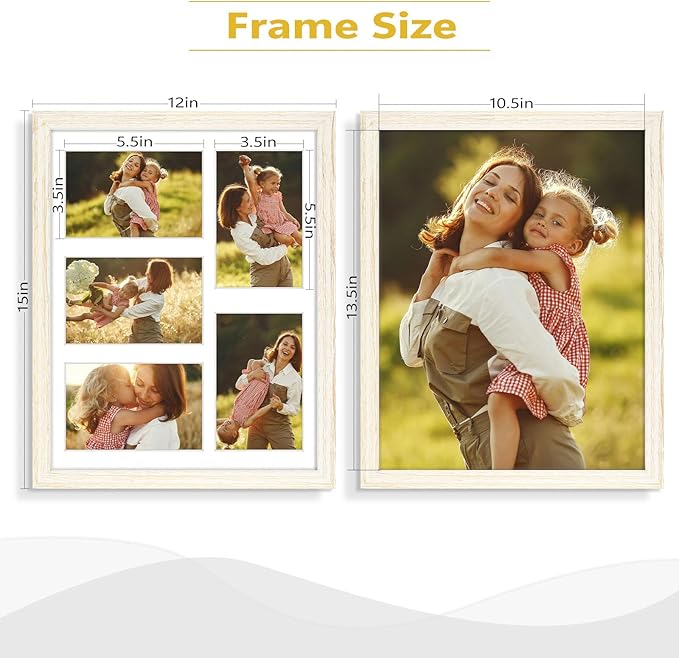 Golden State Art, 11x14 Distressed White Wooden Frame with White Mat - Displays Five 4x6 Photos - Tempered Glass - Wall Mounting, Portrait, Set of 10