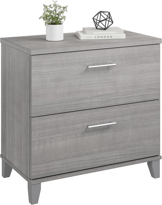 Bush Home 2 Drawer Lateral File Cabinet, Letter and Legal-Size Document Storage for Home or Professional Office, Somerset Collection, Platinum Gray