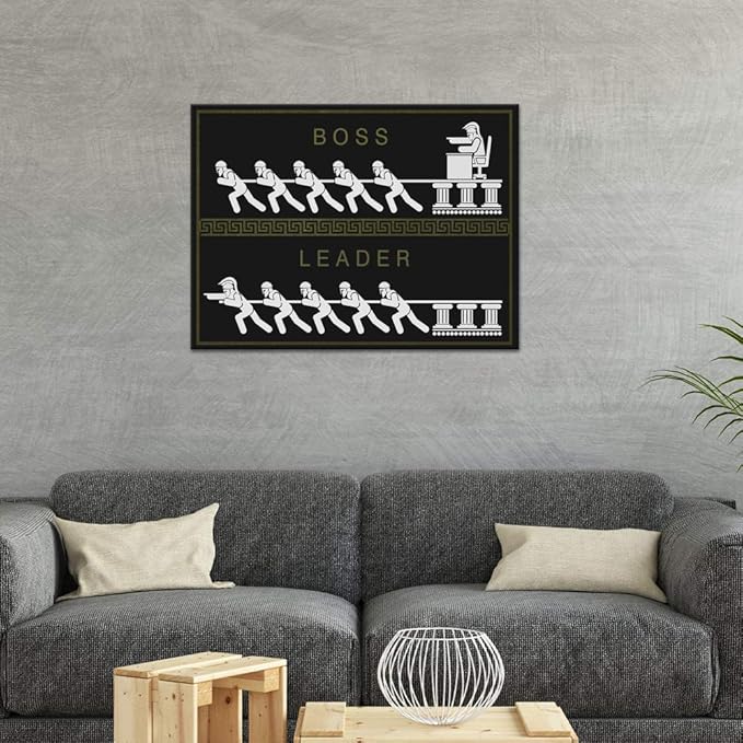Yatsen Bridge Modern Inspirational Posters Leader and Boss Leadership Motivational Canvas Artwork Inspiring Quote Wall Art Ready to Hang for Home Office Decor - 18''Hx24''W