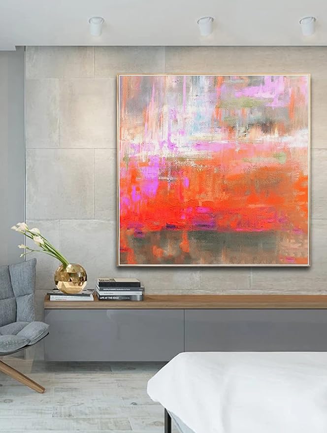 Extra Large Wall Art Original Painting on Canvas Contemporary Wallart Modern Abstract Living Room Wall ArtColorful Abstract Painting 50" x 50"