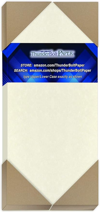 125 Off-White Parchment 65lb Cover Weight Paper - 4" X 9" (4X9 Inches) #10 Envelope Insert Size - Printable Cardstock Colored Sheets Old Parchment Semblance