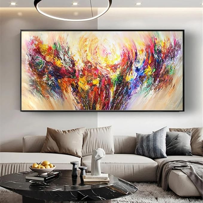 Canvas Wall Decor Art Prints Poster Modern Abstract Large Oil Paintings In Living Room Office Wall Decor Mural Gift Art 24x48cm(9"x18") with Black Frame
