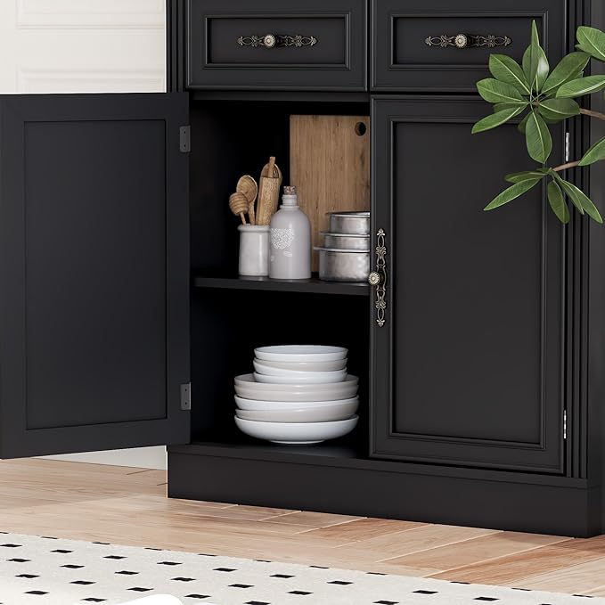 70.1" Tall Bookshelf with Drawers & Cabinet, 5-Tier Floor Standing Bookcase with Storage Doors, Adjustable Shelves & Metal Handles, 31.5" Wide Organizer for Home Office, Living Room