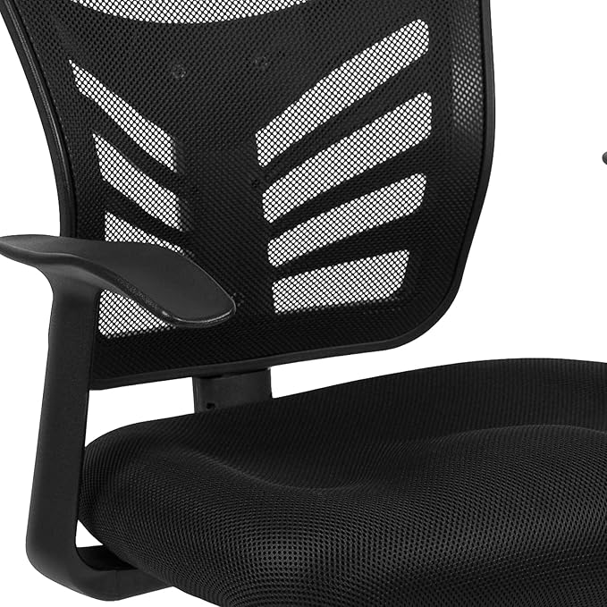 Flash Furniture Steve Black Mesh Side Reception Chair with Chrome Sled Base