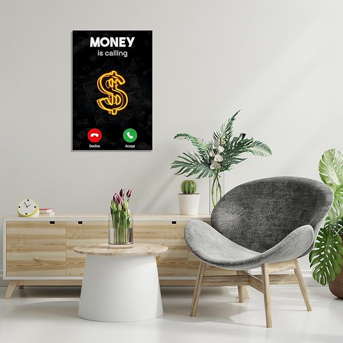 Work Motivation Hustle Inspiring Sign Wall Art Trendy Motivational Positive Quotes Canvas Poster Funky Motivational Quotes Prints Painting For Office Living Room Wall Decor 24x36in Framed