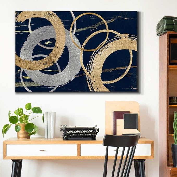 Landscape Wall Art Premium Gallery Wrapped Canvas Abstract Ocean Forest Modern Artwork Decoration for Living Room Kitchen Bathroom Office, Ready to Hang