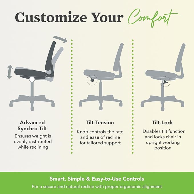HON Nucleus Task Chair, Spectrum Mesh, Advanced Synchro-Tilt Control, Office Chair with Lumbar Support, Height and Width Adjustable Arms, Black Frame, Blueberry