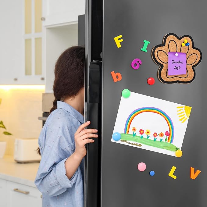 Decorative Cork Bulletin Board for Walls Memo Bulletin Pin Board Dog Paw Shape Bulletin Cork Board for Office Home Kitchen (2 Pieces)