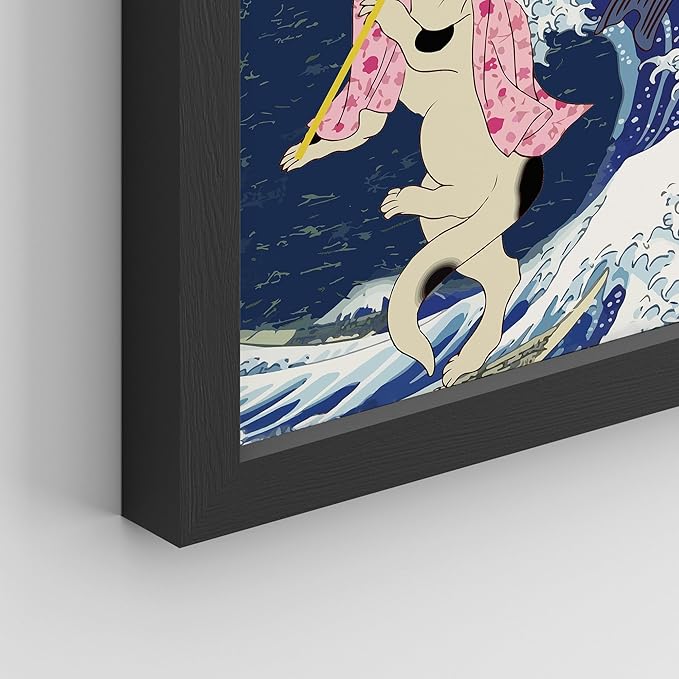SIGNWIN Framed Poster Bathroom Decor, Wall Art Room Decor Multicolor for Living Room, Bedroom, Office Japanese Great Wave Ukiyo-e Nature Landscapes Vintage Bohemian - 12"x16"x 8 Black