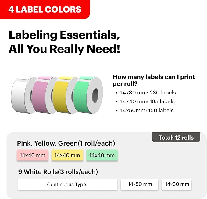 KODAK Label Maker Machine Value Pack, White (24 Refills) – Label Printer for School, Office & Home Organization