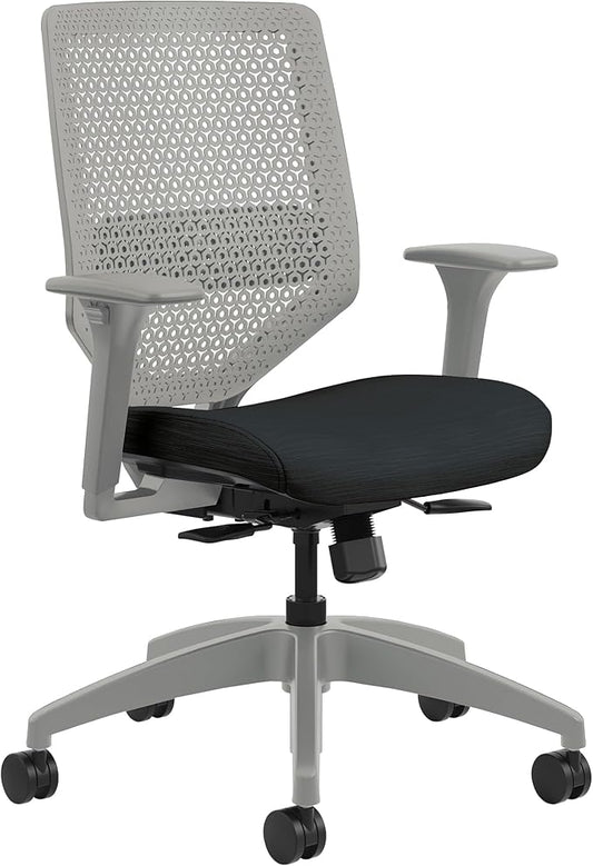 HON, SVR1AILC10TK, Solve Series ReActiv Back Task Chair, Supports up to 300 lbs., Ink Seat/Titanium Back, Black Base