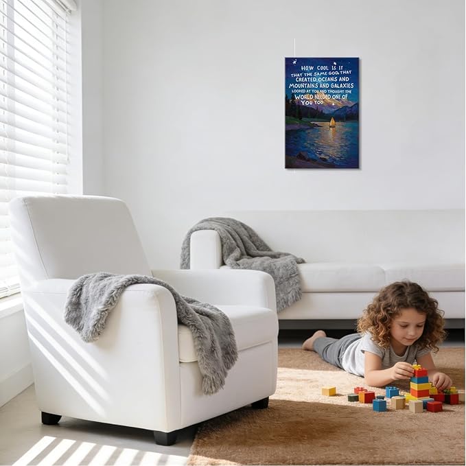 YOUHONG Jesus Canvas Wall Art Religious Wall Decor Christian Art Mountain Decor with Built-in Wooden Frame, Mountain Pictures Ready to Hang, Jesus Painting for Home, Living Room (12x15.7 Inch)