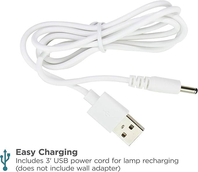 PureOptics LED VLED1819-BD Battery LED Desk Lamp, Dimmable with Adjustable Color Temperature, 4 Hour Battery Life, Rechargeable, Eco Friendly, White