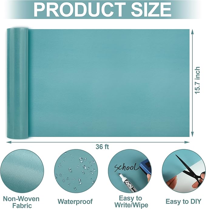 Calming Blue Bulletin Board Roll Classroom Non Woven Fabric Background 15.7 in x 36 ft Fade Resistant Blue Bulletin Board Decoration for Back to School Classroom Bulletin Wall Decor
