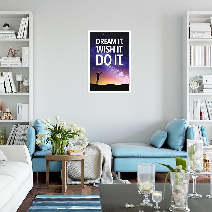 Funky Motivational Quotes Wall Art Trendy Motivational Dream It Wish It Do It Canvas Poster Work Motivation Hustle Inspiring Prints Painting For Office Living Room Wall Decor 8x12in Unframed