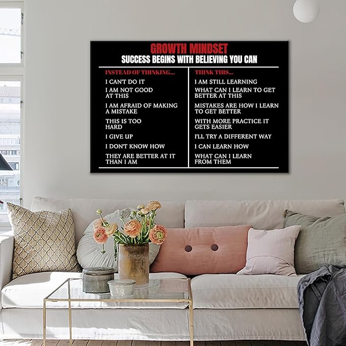 Inspirational Wall Art Motivational Poster Print Believing You Can Entrepreneur Quotes Printed on Canvas Wall Decor Artwork for Modern Home Bedroom Office Classroom Ready to Hang [24''Wx 36''H]