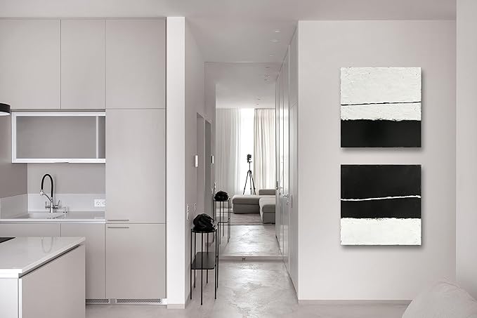 NANKAI Art Contemporary Minimalist style art oil painting Abstract art piece Decorative artwork for home or office wall 20x20 inches - 2 pieces