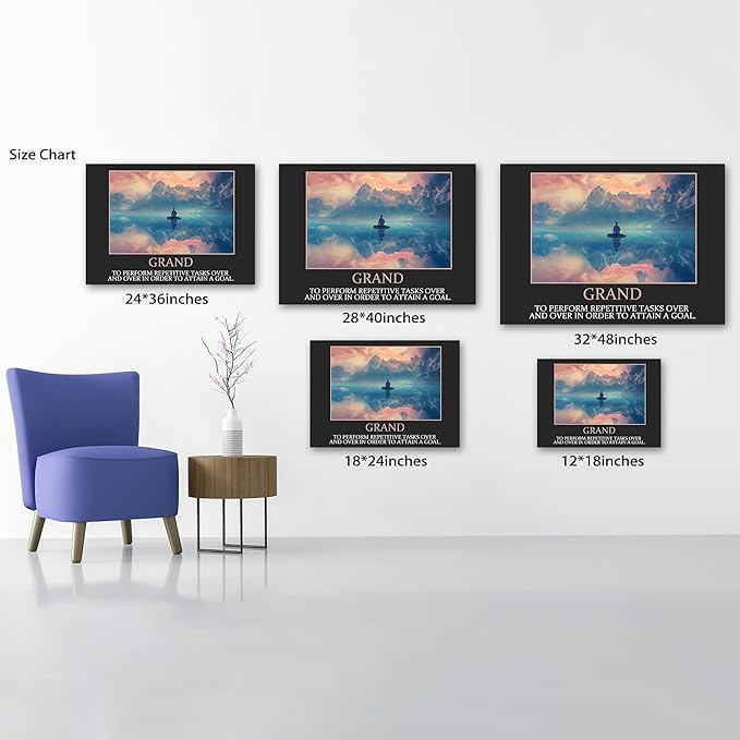 UZMKM - Office Wall Art, Motivational & Inspirational Quotes Canvas Wall Art for Home Office Wall Decor, Positive Quote Wall Decor, Company Words Poster Frame for Company Wall Decor 28x40 Inch