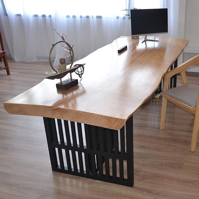 Computer Desk 47-inch, Home Office Desk Simple Study Writing Desk Workstation Rustic Style Solid Wood Desk