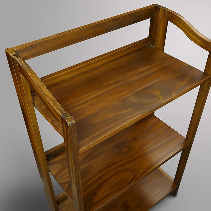 Casual Home Stratford 3-Shelf Folding Bookcase-Warm Brown