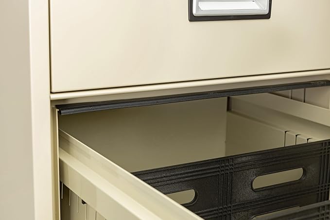 31 inch 4-Drawer Vertical Fireproof File Cabinet – Legal and Letter Size Filing – Key Lock – Water Resistant Seal – Fire and Impact Rated – Putty Finish – Model LGL4W31P