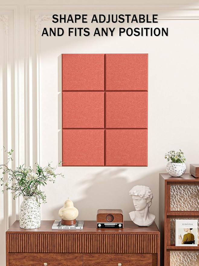 Hsurbtra Cork Board for Wall 24 x 18 Inch, 6 Pack Felt Bulletin Notice Board with Pushpins for Office Home School Farmhouse Wall Decor, Orange