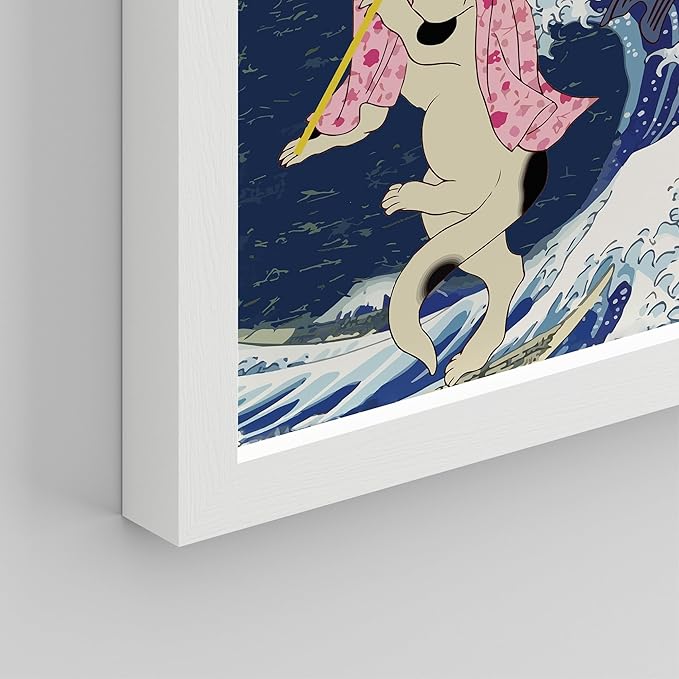 SIGNWIN Framed Poster Bathroom Decor, Wall Art Room Decor Multicolor for Living Room, Bedroom, Office Japanese Great Wave Ukiyo-e Nature Landscapes Vintage Bohemian - 8"x10"x 8 White