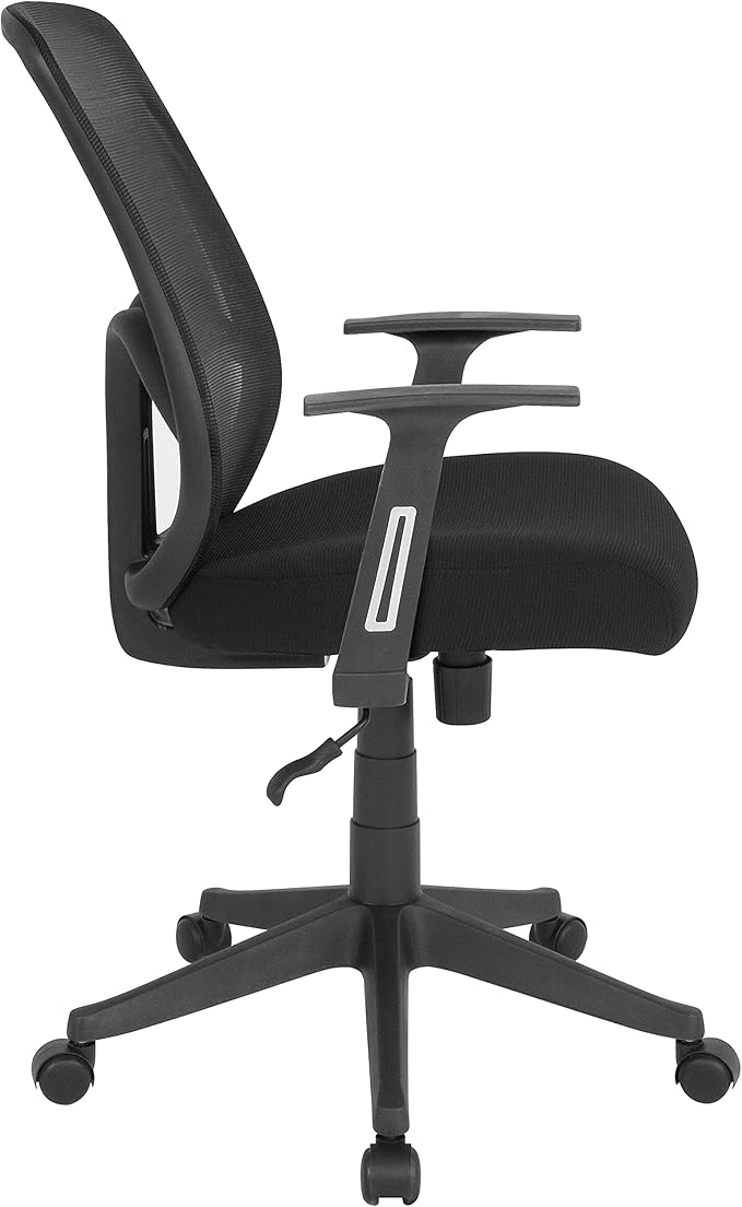 Flash Furniture Salerno Series High Back Black Mesh Office Chair with Arms