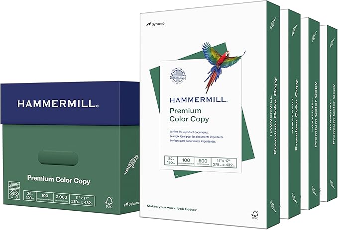 Hammermill Printer Paper, Premium Color 32 lb Copy Paper, 11 x 17-100 Bright, Made in the USA, 102660C - 4 Ream (2,000 Sheets)
