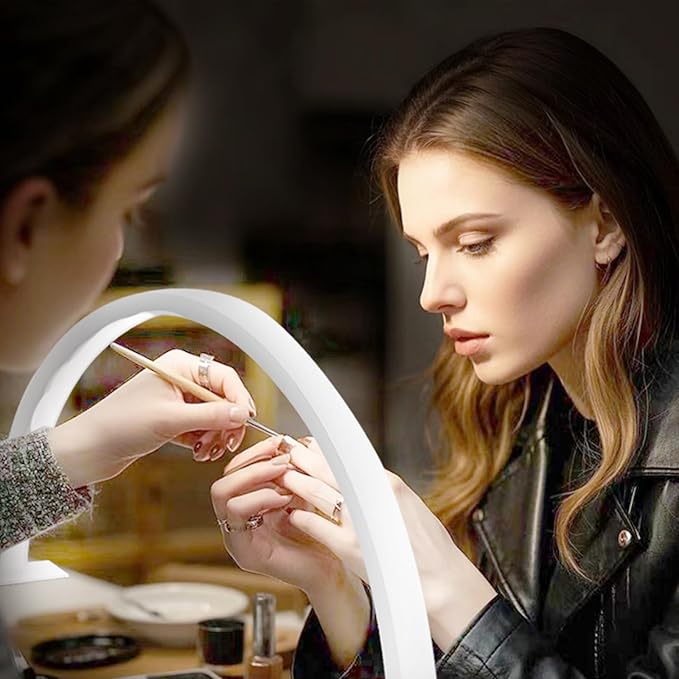 Half Moon Nail Table Lamp for Perfect Salon Lighting and Craft Illumination Stylish Half Round Light for Nail Art and DIY Projects Ideal Lighting Solution for Beauty and Craft Enthusiasts