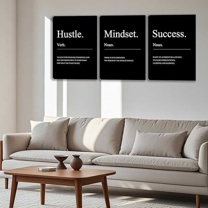 3 Panel Print Canvas Wall Art Motivational Office Wall Decor Painting Inspirational Posters Modern Inspiring Artwork for Home Living Room Bedroom Wall Decor Office Wall Art Ready to Hang - 72"Wx36"H