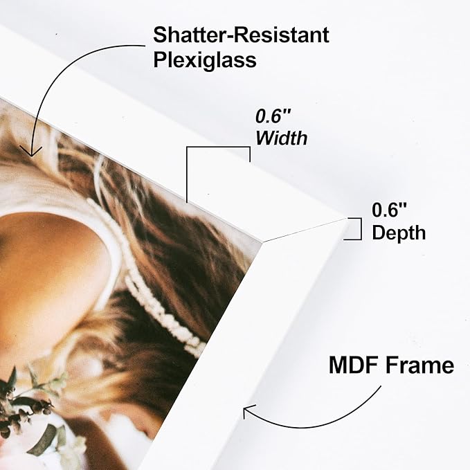Fixwal Picture Frames, 10 Pack Collage White Picture Frame Set for Wall Gallery Decor, Hanging or Tabletop Display Multi Sizes Photo Frames Including 8x10, 5x7, 4x6, White