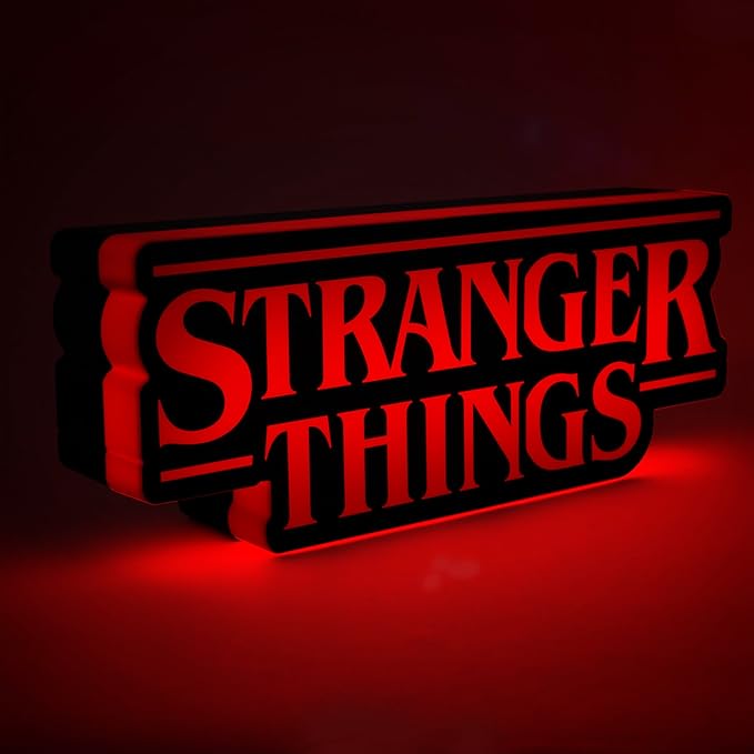 Paladone Stranger Things Shaped Logo Light, 30cm (11.8") Wide Wall or Desk Lamp with USB or Battery Power, Phase & Pulse Modes, Officially Licensed Netflix Merchandise