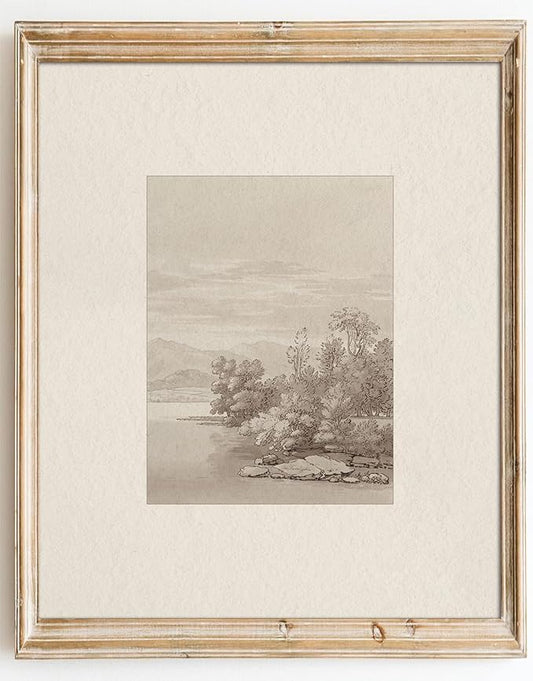 Kizbok Neutral Art Prints Decor Vintage Landscape Sketches Canvas Prints, Rustic Landscape Oil Painting Wall Art Pictures for Bedroom, Farmhouse Wall Decor for Bathroom Bedroom Gallery Home(8" x 10"-UNFRAMED)