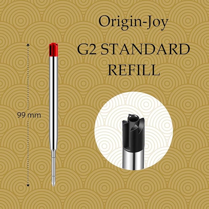 Origin-Joy 30 PCS Ink Pen Refills, Replaceable Ballpoint Pen Refills, 1mm Medium Tip (Red)