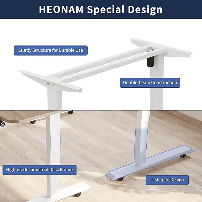 Ergonomic Electric Standing Desk 59 Inch, Height Adjustable Sit Stand Desk with Memory Keypad and Large Work Surface