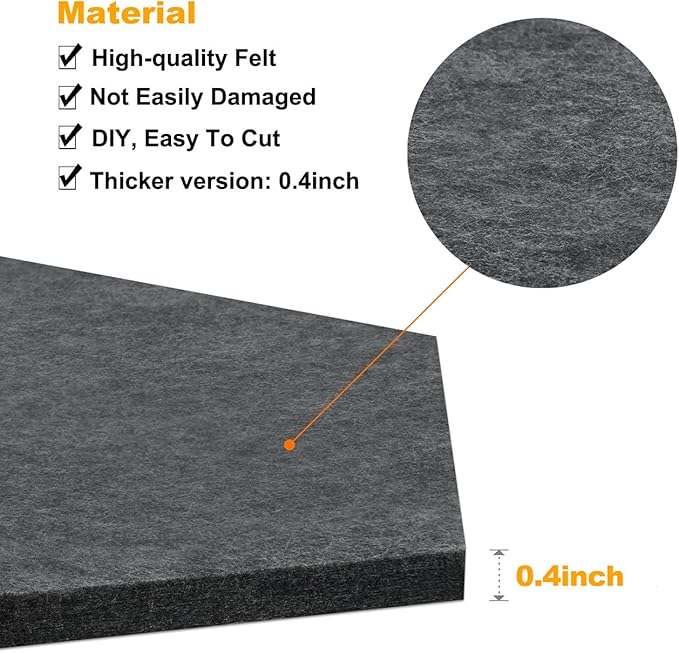 8 Pack Hexagon Felt Bulletin Board Tiles - 11.8" Large Thick Pin Board for Walls with 30 Push Pins, DIY Boards for Office Home School Decor, Aesthetic Hex Cork Board Alternative